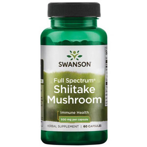 Swanson Full Spectrum Shiitake Mushroom 60 ks, kapsle, 500 mg