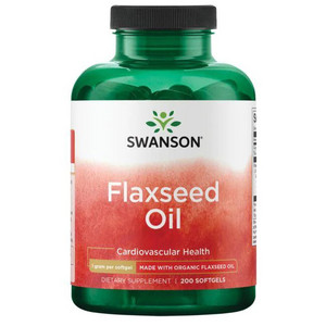 Swanson Flaxseed Oil 200 ks, gelové tablety, 1 g