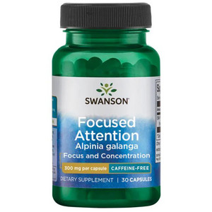 Swanson Focused Attention Alpinia Galanga 30 ks, kapsle, 300 mg