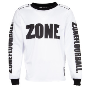 Zone floorball Goalie sweater UPGRADE SW white/black L, bílá / černá