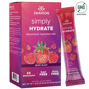 Swanson Simply HYDRATE Electrolyte Hydration Mix Lesní plody, 30 ks, sáček