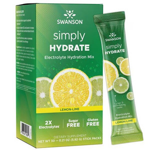 Swanson Simply HYDRATE Electrolyte Hydration Mix Citron - limetka, 30 ks, sáček