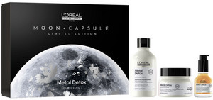 Obrázok L'Oréal Professionnel Metal Detox Moon Capsule Limited Edition darčeková kazeta pre ženy šampón Metal Detox Professional Shampoo 300 ml + maska na vlasy Metal Detox Professional Mask 250 ml + olej na vlasy Metal Detox Professional Concentrated Oil 50 ml