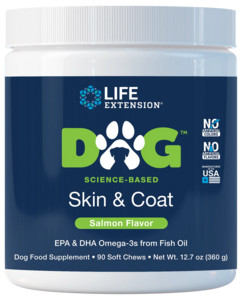 Life Extension DOG Skin & Coat Losos, 90 ks, žvýkací tablety