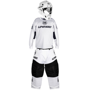 Unihoc INFERNO set with HELMET L, bílá