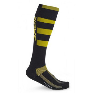 Salming Coolfeel Socks Long EU 35-38, černá / žlutá, EU 35-38