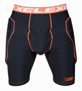 Exel S100 shorts L, černá / neonově oranžová