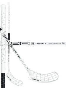 Unihoc EPIC Super Top Light 26 white/black bílá / černá, Levá (levá ruka dole), 96cm (=106cm)