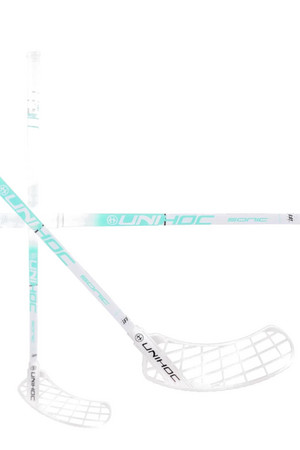 Unihoc SONIC Composite 26 white/turquoise 96cm Florbalová hokejka