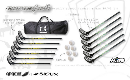 Eurostick SIMPLE MIX APACHE/SIOUX Floorball set with bag