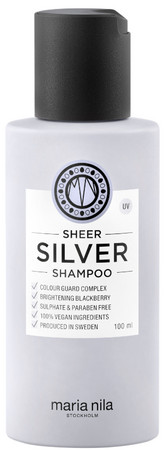 Maria Nila Sheer Silver Shampoo shampoo against yellow tones