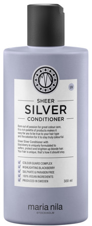 Maria Nila Sheer Silver Conditioner conditioner against yellow tones
