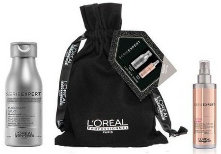 L'Oréal Professionnel Série Expert Silver Colour Shine Set mini sada pre krásnu farbu