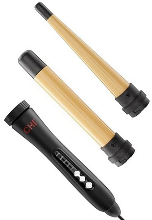 CHI 2-In-One Ceramic Titanium Wand Curling Iron 2 in 1 curling iron with two attachments