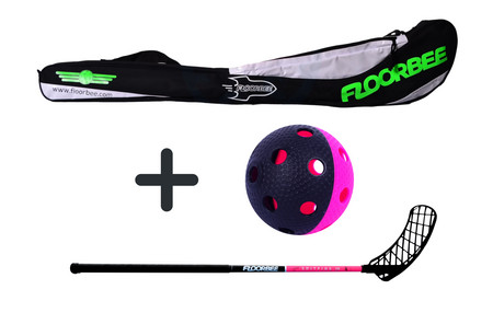FLOORBEE SpitFire 29 + Stickbag + ball Set Unihockeyschläger mit Tasche und Ball