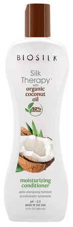 BioSilk Organic Coconut Oil Moisturizing Conditioner feuchtigkeitsspendender Conditioner mit Kokosöl