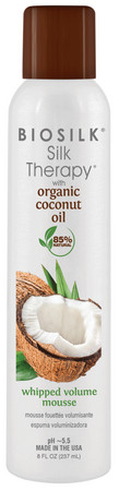 BioSilk Organic Coconut Oil Whipped Volume Mousse šlehačka pro objem a hydrataci