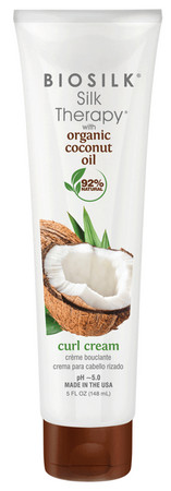 BioSilk Organic Coconut Oil Silk Therapy Coconut Curl Cream krém pro definici kadeří