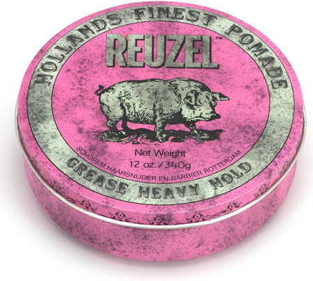 Reuzel Pink Pomade Grease Heavy Hold Pomade with Strong Hold and Medium Shine