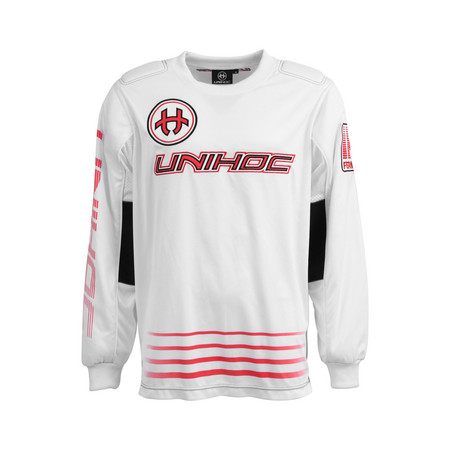 Unihoc INFERNO sweater white/neon red Goalkeeper jersey
