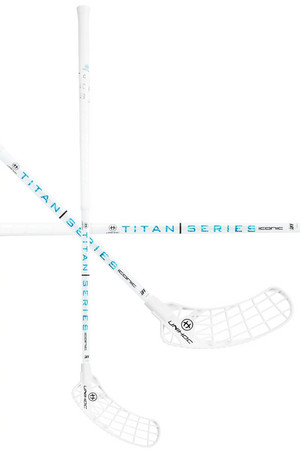 Unihoc ICONIC TITAN Straight Edge Supershape 29 white/blue Floorball stick