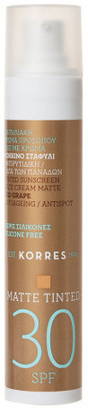 Korres Red Grape Tinted Sunscreen Face Cream Matte SPF 30 tinted face sunscreen SPF 30