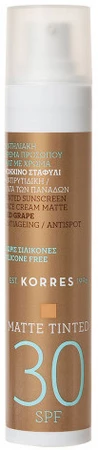 Korres Red Grape Tinted Sunscreen Face Cream Matte SPF 30 tinted face sunscreen SPF 30