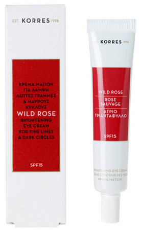 Korres Wild Rose Eye Cream SPF15 rozjasňující oční krém s divokou růží a SPF15