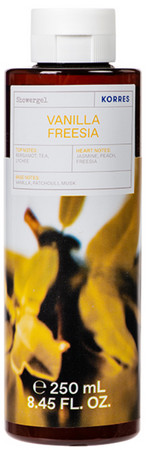 Korres Vanilla / Freesia Showergel sprchový gel s vůní vanilky a frézie
