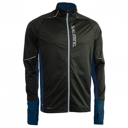 Salming Thermal Wind Jacket Men Black/Blue Melange Běžecká bunda