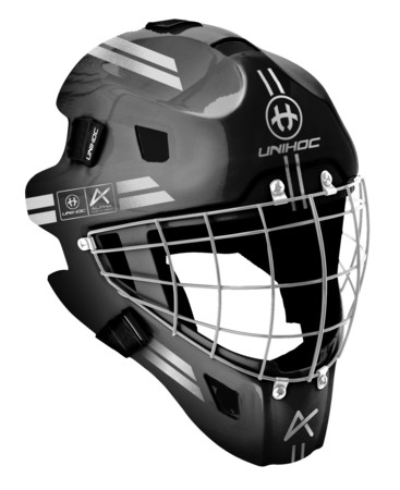 Unihoc ALPHA 44 black/silver Goalie mask