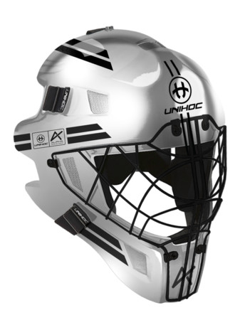 Unihoc ALPHA 66 silver/black Goalie mask