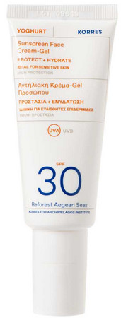 Korres Yoghurt Sunscreen Face Cream-Gel SPF30 pleťový fluidní krém s jogurtem SPF30