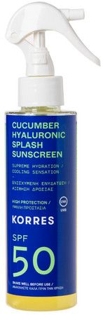 Korres Cucumber Hyaluronic Splash Sunscreen SPF50 sunbathing emulsion