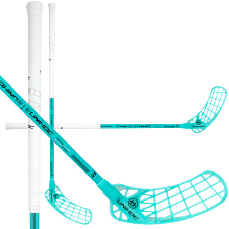 Unihoc ICONIC SUPERSHAPE Curve 1.5º 35 turquoise/white Floorball stick
