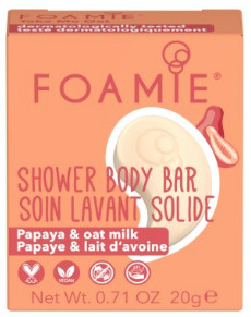 Foamie Papaya & Oat Milk Shower Body Bar vyživujúce tuhé mydlo