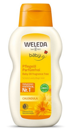 Weleda Calendula Baby Oil Fragrance Free měsíčkový kojenecký olej bez parfemace