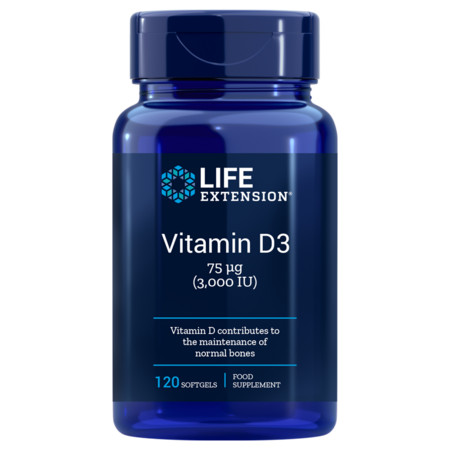 Life Extension Vitamin D3 vitamin pro podporu kostí a imunity