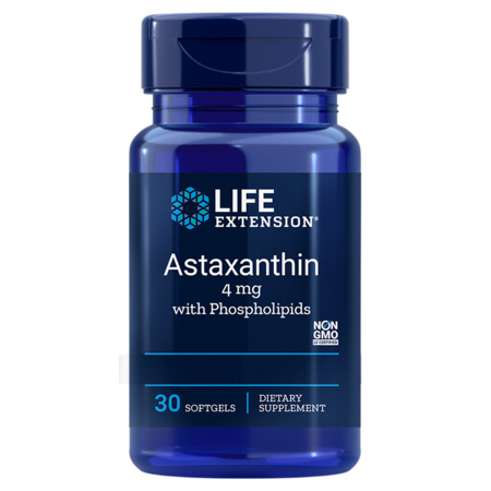 Life Extension Astaxanthin with Phospholipids Astaxanthin pro podporu imunity, mozku, cév a očí
