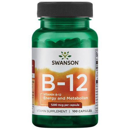 Swanson Vitamin B-12 (Cyanocobalamin) Vitamín B12 pro podporu energie a metabolismu