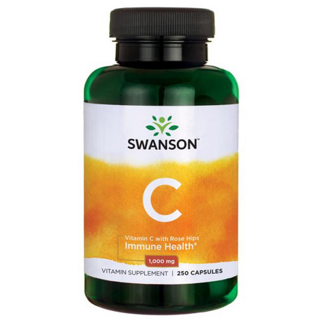 Swanson Vitamin C with Rose Hips Doplněk stravy s obsahem vitaminu C