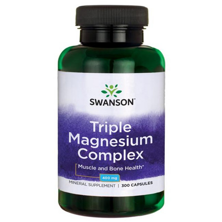 Swanson Triple Magnesium Complex Trojitý komplex horčíka pre silné svaly a kosti, zdravie srdca a nervového systému