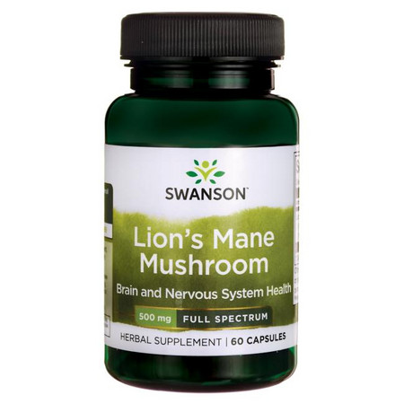 Swanson Lion's Mane Mushroom Doplněk stravy pro zdraví mozku a nervového systému