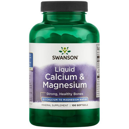 Swanson Liquid Calcium/Magnesium Doplnok stravy pre podporu kostí a kĺbov