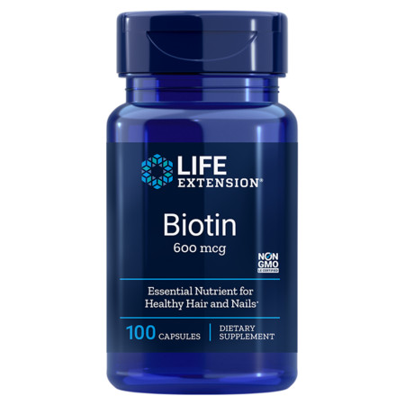 Life Extension Biotin Podporuje zdravé vlasy a nehty