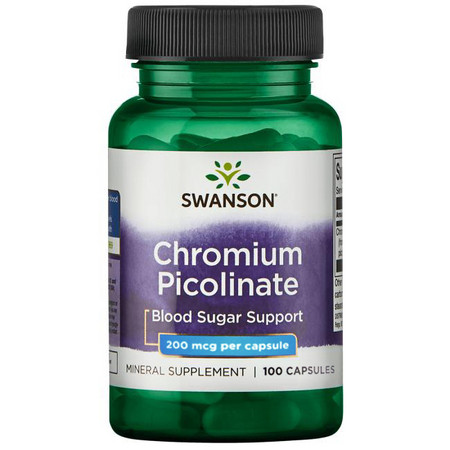 Swanson Chromium Picolinate Chróm na podporu krvného cukru