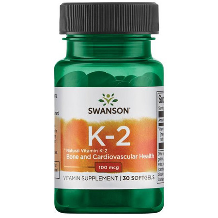 Swanson Highly Efficient Natural Vitamin K2 (Menaquinone-7 from Natto) Doplnok stravy s obsahom vitamínu K