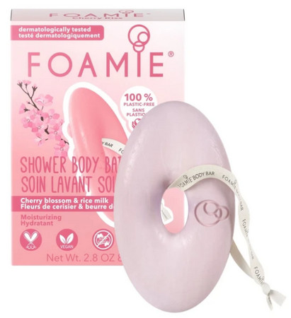 Foamie Cherry Blossom & Rice Milk Shower Body Bar solid shower bar