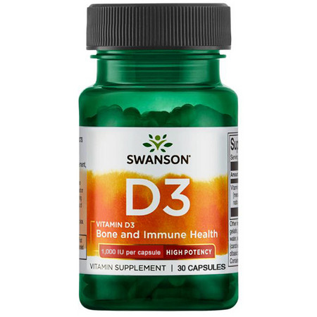 Swanson High Potency Vitamin D3 Doplněk stravy s obsahem vitaminu D3