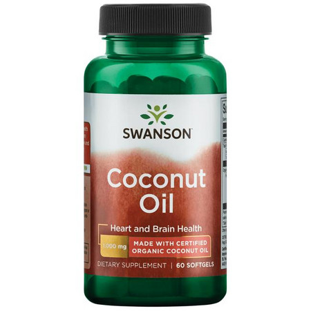 Swanson Certified Organic Coconut Oil Doplněk stravy pro zdraví srdce a mozku